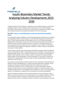 Insulin Biosimilars Market Trends Analyzing Industry Developments 2023-2030