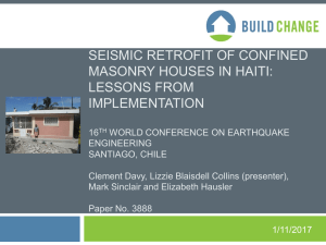 Seismic Retrofit of Confined Masonry Houses in Haiti C.Davy 3888