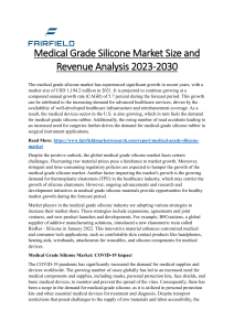 Medical Grade Silicone Market Size and Revenue Analysis 2023-2030