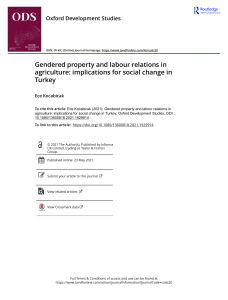 Gendered property and labour relations in agriculture: implications for social change in Turkey