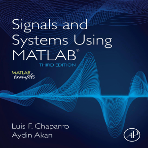 Chaparro Signals and Systems Using MATLAB 3e