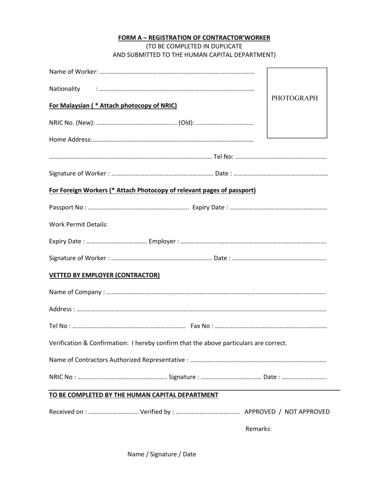 Contractor Form