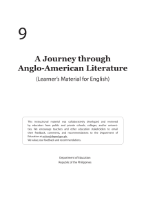 A Journey through Anglo American Literat