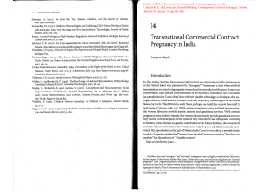 Transnational commercial contract pregnancy in India