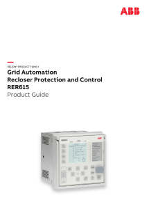 RER615 Recloser Protection & Control Product Guide