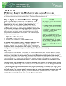 Equity and Inclusive Education - Quick Facts
