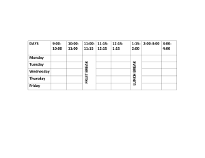 TIME TABLE - TEMPLATE