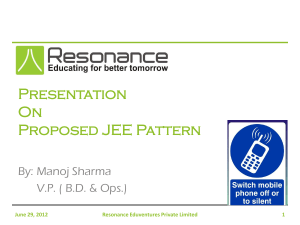 Power Point Presentation for JEE exam detail