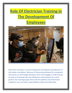 Role Of Electrician Training In The Development Of Employees