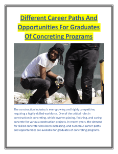 Different Career Paths And Opportunities For Graduates Of Concreting Programs