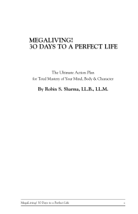 MEGALIVING! 3O DAYS TO A PERFECT LIFE - Robin Sharma ( PDFDrive )