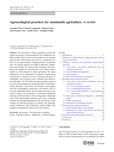 agroecology for sustainable agriculture