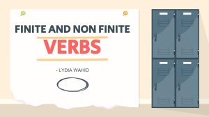 Finite and Non-Finite Verbs 30 Oct