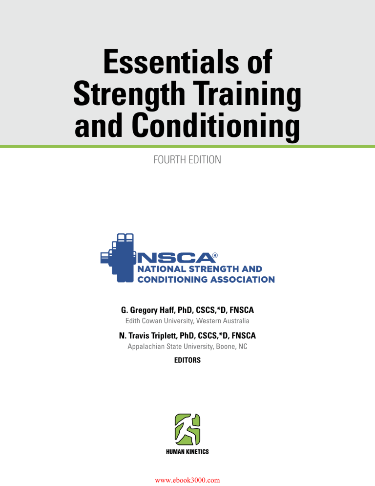 Essentials of strength training and conditioning