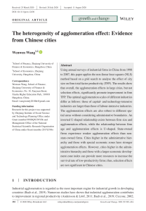 Growth and Change - 2020 - Wang - The heterogeneity of agglomeration effect Evidence from Chinese cities