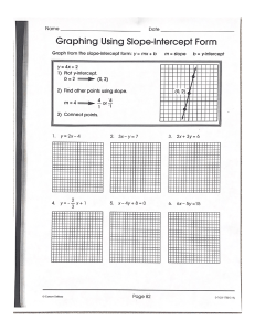 Graphing Linear Equations Review