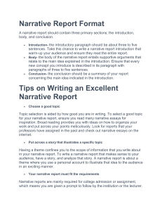 Narrative Report Format