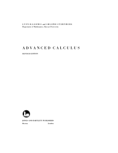Advanced Calculus by tom apstol