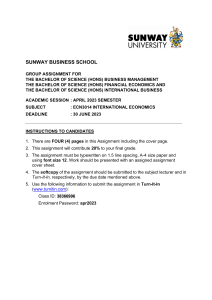 ECN3014 G Assignment April 2023 semester