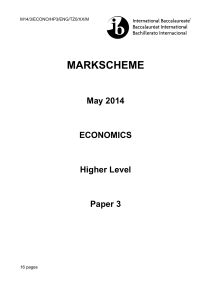 M14 P3 Economics paper 3  HL markscheme