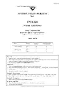 [English] 2001 VCAA Exam