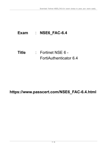 Fortinet NSE6 FAC-6.4 Exam Dumps With 100% Pass