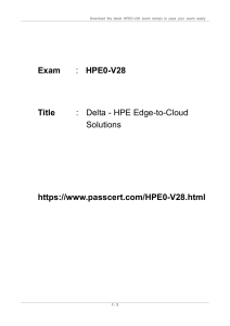 HPE0-V28 Delta - HPE Edge-to-Cloud Solutions Dumps