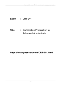 Salesforce Certified Advanced Administrator CRT-211 Dumps