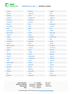 6-8 Grade General Vocabulary Word List