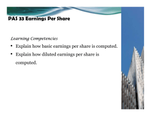 PAS 33 Earning per Share