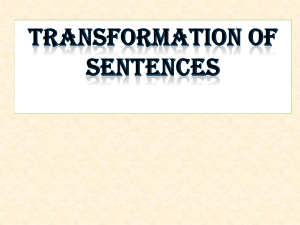 Transformation of Sentences - Student