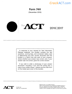 ACT Dec 2016 Form 74H