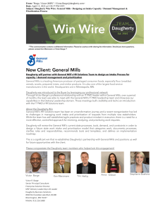 2022-04-15 Win Wire - General Mills - Designing an Intake Capacity - Demand Management and Prioritization Process