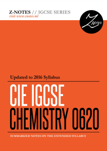 chemistry notes IGCSE