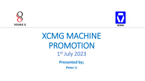 XCMG MACHINE PROMOTION  PRESENTATION