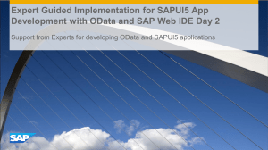 EGI for SAPUI5 App Development with OData and SAP Web IDE Day 2