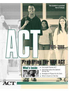 2005-2006-Preparing for the ACT