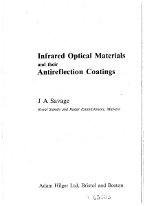 Infrared Optical Materials and their Antireflection Coatings