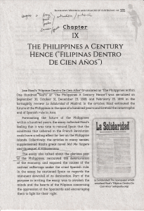 Chapter 9 - Life and Works of Rizal - Philippines as A Century Hence (Filipinas Dentro De Cien Años)