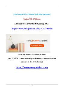 Veritas VCS-278 Exam Questions 2023