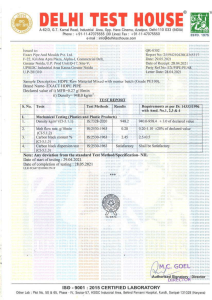 RAW MATEREAL TEST REPORT DTH 1