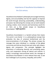 Importance of Vasudhaiva Kutumbakam 