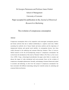 A2 The evolution of conspicuous consumption REVISED septemer 06 2011
