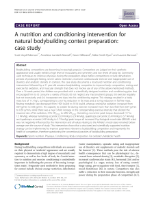 Bodybuilding Conditioning Contest Prep Case Study