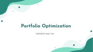 Portfolio Optimization and CAPM