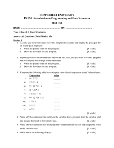 Programming & Data Structures Test