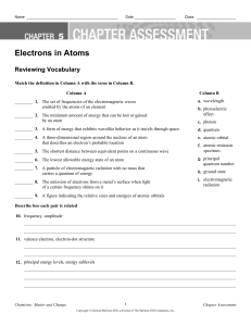 Chapter Assessment Electrons in Atoms TE Editable