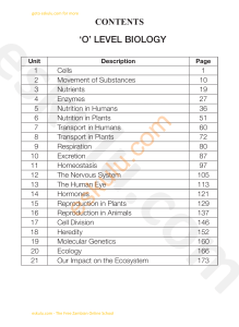 Biology O level Question and Answers