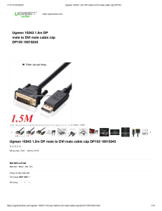 Ugreen 10243 1.5m DP male to DVI male cable cáp DP103