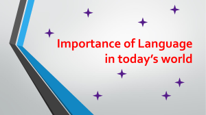 Importance of Language in today’s world